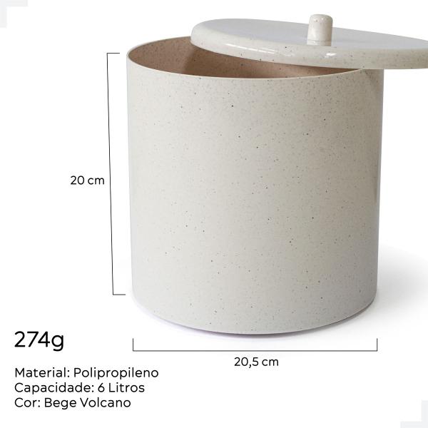 Kit 2 Cestos Multiuso Bege Volcano 6 Litros - Praticidade e Estilo para Sua Casa - LojaTudo1 Imagem de Kit 2 Cestos Multiuso Bege Volcano 6 Litros - Praticidade e Estilo para Sua Casa