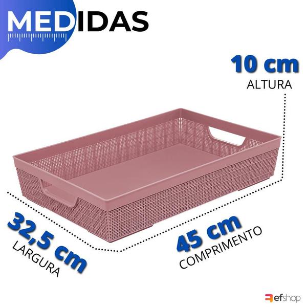 Kit 2 Cestos Organizador Armário Gaveta Lavanderia G 45x32 - Jaguar Imagem de Kit 2 Cestos Organizador Armário Gaveta Lavanderia G 45x32