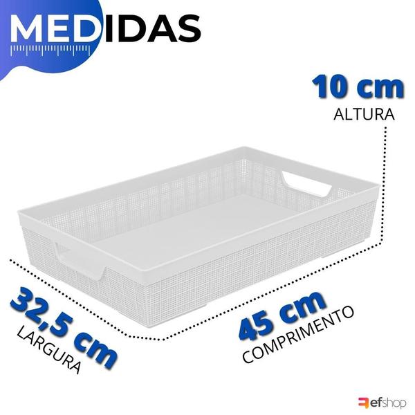 Imagem de Kit 2 Cestos Organizador Armário Gaveta Lavanderia G 45x32