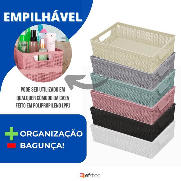 Kit 2 Cestos Organizador Armário Gaveta Lavanderia M 33x23 - Jaguar Imagem de Kit 2 Cestos Organizador Armário Gaveta Lavanderia M 33x23