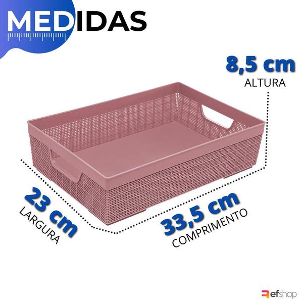 Kit 2 Cestos Organizador Armário Gaveta Lavanderia M 33x23 - Jaguar Imagem de Kit 2 Cestos Organizador Armário Gaveta Lavanderia M 33x23