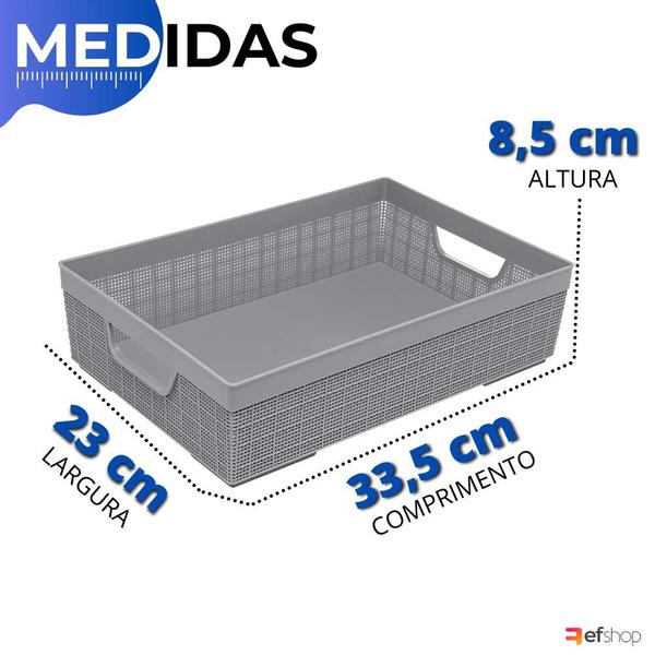 Imagem de Kit 2 Cestos Organizador Armário Gaveta Lavanderia M 33x23