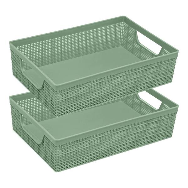 Imagem de Kit 2 Cestos Organizador Multiuso Armário Lavanderia 24x16