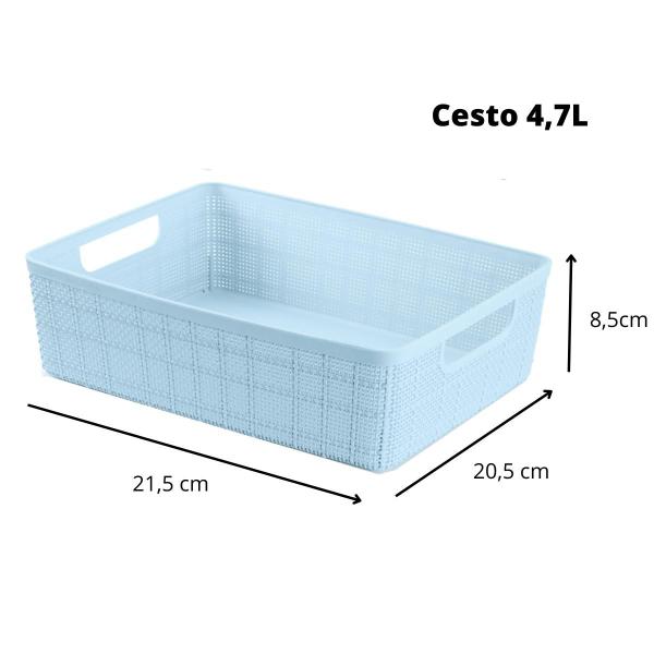 Kit 2 Cestos Organizadores Armários Gavetas Lavanderia 4,7L - Plasnorthon Imagem de Kit 2 Cestos Organizadores Armários Gavetas Lavanderia 4,7L