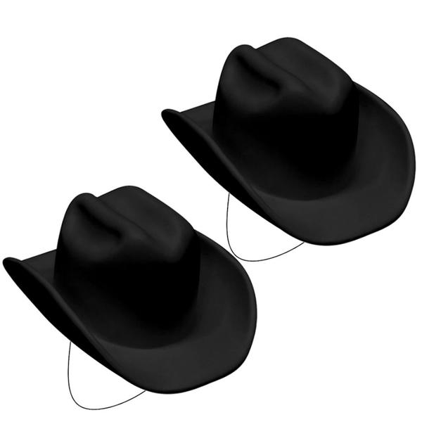 Imagem de Kit 2 Chapéus Preto Caipira Vaqueiro Cowboy Infantil Adulto