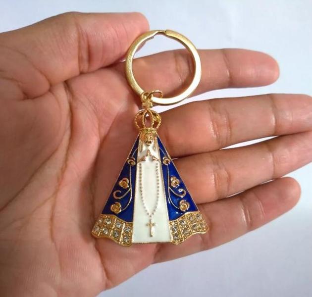 Imagem de Kit 2 Chaveiros nossa senhora Aparecida metal religioso proteção divina