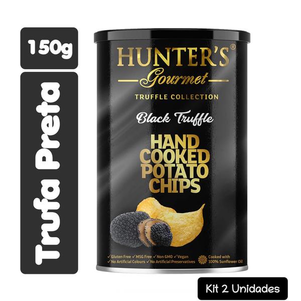 Kit 2 Chips Batatas Sabor Trufa Negra 150g Hunter's Gourmet - Hunter Food's Imagem de Kit 2 Chips Batatas Sabor Trufa Negra 150g Hunter's Gourmet