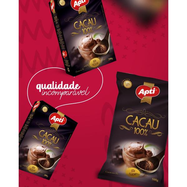 Kit 2 Chocolate Cacau Em Pó 100% Solúvel Apti Imagem de Kit 2 Chocolate Cacau Em Pó 100% Solúvel Apti
