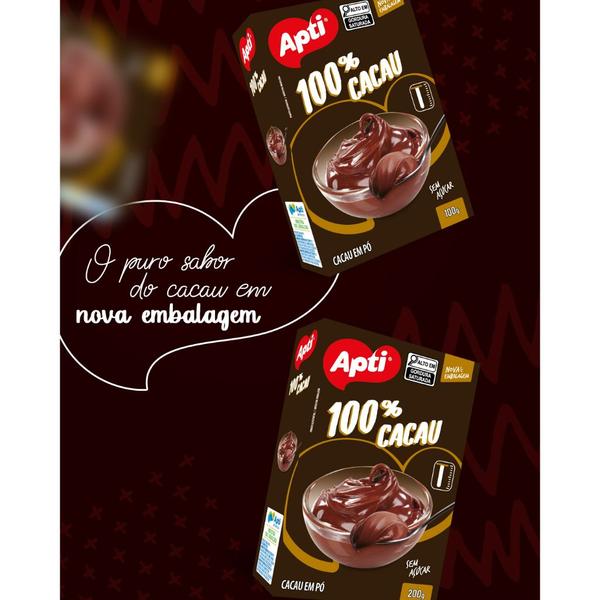 Kit 2 Chocolate Cacau Em Pó 100% Solúvel Apti Imagem de Kit 2 Chocolate Cacau Em Pó 100% Solúvel Apti