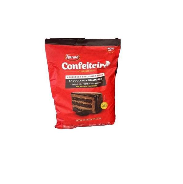 Kit 2 Chocolate Confeiteiro Gotas Meio Amargo De 1 Kg - Harald Imagem de Kit 2 Chocolate Confeiteiro Gotas Meio Amargo De 1 Kg