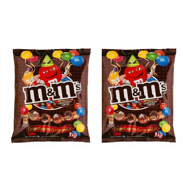 Kit 2 Chocolate Confeito M&ms Ao Leite 1kg Mars Imagem de Kit 2 Chocolate Confeito M&ms Ao Leite 1kg Mars