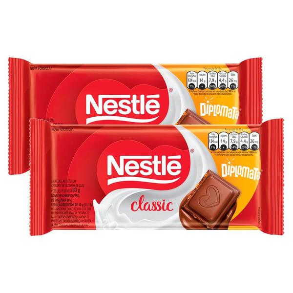 Kit 2 Chocolate Nestlé Classic Diplomata 80g Imagem de Kit 2 Chocolate Nestlé Classic Diplomata 80g