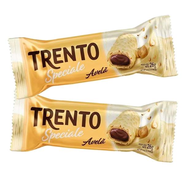 Kit 2 Chocolate Trento Speciale Avelã Branco 26g Imagem de Kit 2 Chocolate Trento Speciale Avelã Branco 26g