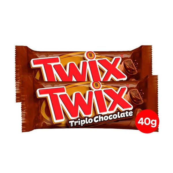 Imagem de Kit 2 Chocolate Twix Triplo Chocolate com 40g Edição Limitada