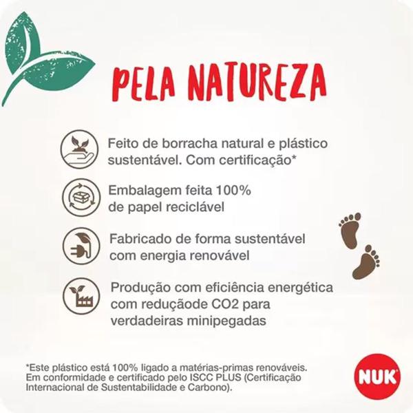 Imagem de Kit 2 Chupeta Nuk For Nature Látex Natural Tamanho 2 Menino 6 a 18 Meses