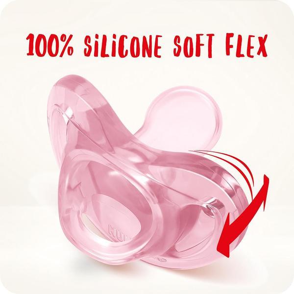 Imagem de Kit 2 Chupeta Nuk Sensitive Soft 100% Silicone Macio Tamanho