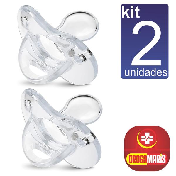 Imagem de KIT 2 Chupeta Soft Calming Lillo 100% Silicone e Simétrica transparente