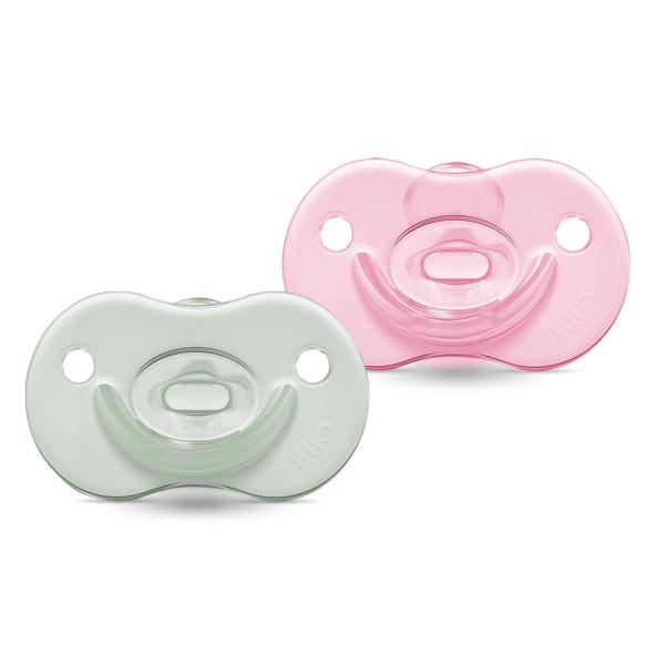 Imagem de Kit 2 Chupetas 100% Silicone Calming Night Day Rosa - Lillo