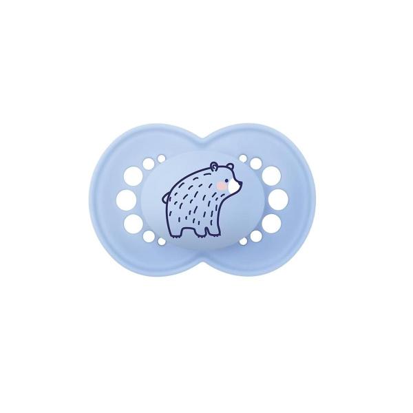 Imagem de Kit 2 Chupetas Bico de Silicone Sayings 6m+ Azul - MAM