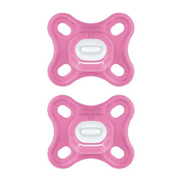 Imagem de Kit 2 Chupetas Confort 100% Silicone 0-2 Meses Rosa - MAM