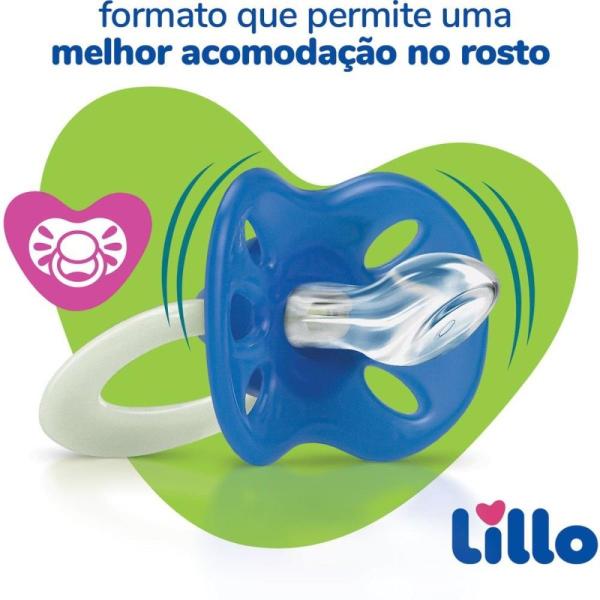 Imagem de Kit 2 Chupetas Extra Air T2 Brilha No Escuro 6 a 18 Meses Lillo Bico Silicone Tamanho 2