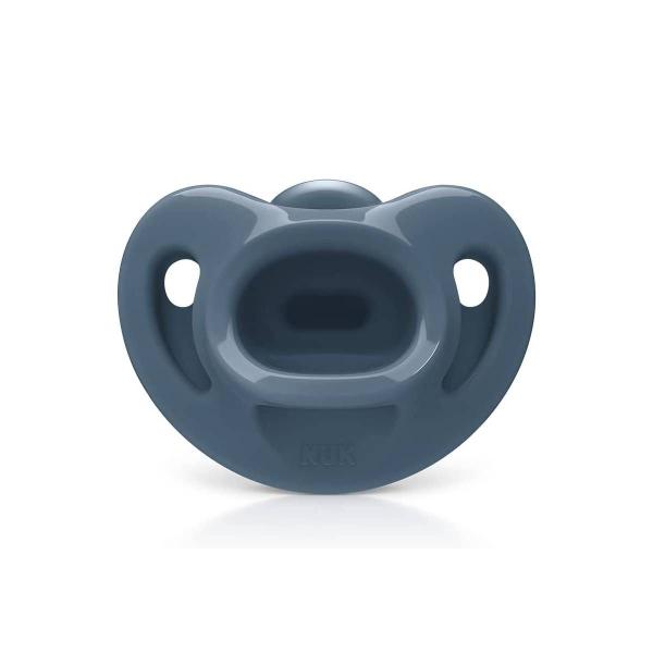 Kit 2 Chupetas Sensitive Soft 100% Silicone 0m+ Azul - NUK Imagem de Kit 2 Chupetas Sensitive Soft 100% Silicone 0m+ Azul - NUK