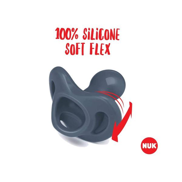 Kit 2 Chupetas Sensitive Soft 100% Silicone 0m+ Azul - NUK Imagem de Kit 2 Chupetas Sensitive Soft 100% Silicone 0m+ Azul - NUK