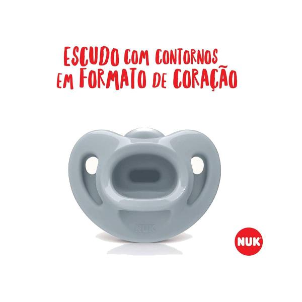Kit 2 Chupetas Sensitive Soft 100% Silicone 0m+ Azul - NUK Imagem de Kit 2 Chupetas Sensitive Soft 100% Silicone 0m+ Azul - NUK