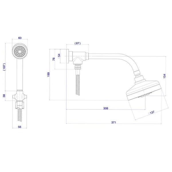 Imagem de Kit 2 Chuveiros Acqua Plus Cr 1990 C Std Kit - Deca