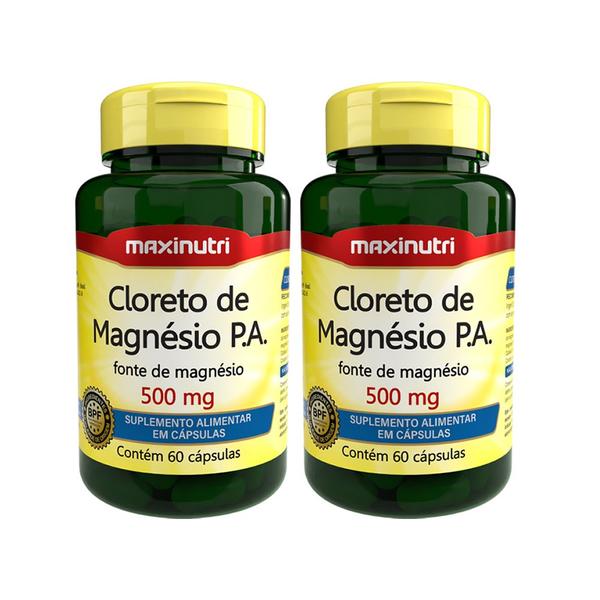 Imagem de kit 2 Cloreto de Magnésio P.A 500mg 60 Cápsulas Maxinutri