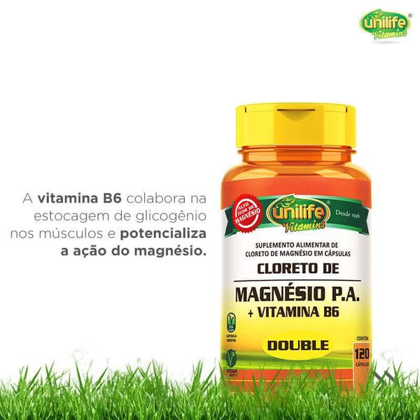 Imagem de KIT 2 CLORETO DE MAGNÉSIO PA + B6 120 Cáps 800mg UNILIFE