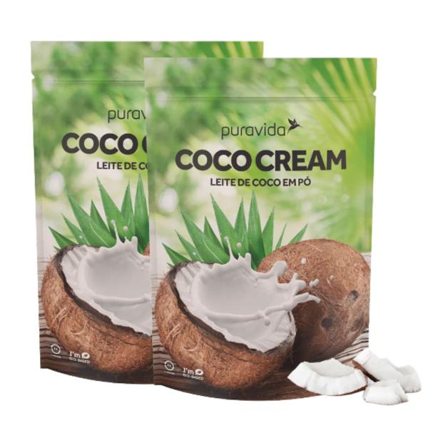 Kit 2 Coco Cream Leite Cremoso Em Pó Vegano Sem Açúcar Puravida - Pura Vida Imagem de Kit 2 Coco Cream Leite Cremoso Em Pó Vegano Sem Açúcar Puravida