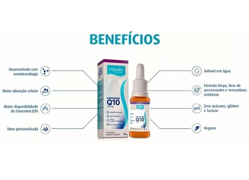 Imagem de Kit 2 Coenzima Q10 Equaliv 15ml Suplemento Alimentar Líquido Natural