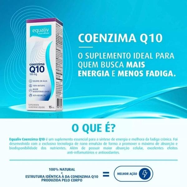 Imagem de Kit 2 Coenzima Q10 Equaliv 15ml Suplemento Alimentar Líquido Natural