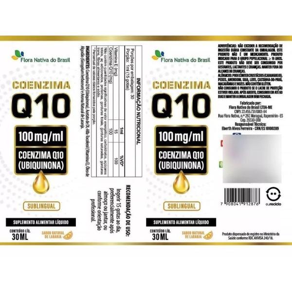 Imagem de Kit 2 Coenzima Q10 Ubiquinona Gotas Sublingual 100mg/ml - 30ml Flora Nativa