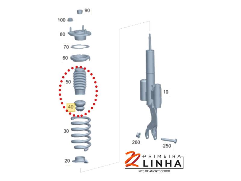 Imagem de Kit 2 Coifa Batente Dianteiro Mercedes Glc220 2019 2020 2021