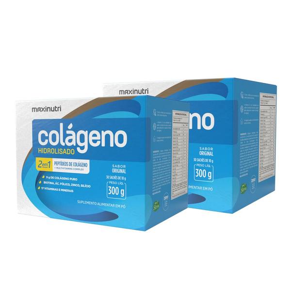 Imagem de Kit 2 Colágeno Hidrolisado 30 Saches Sabor Original Maxinutri