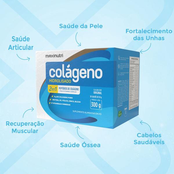 Imagem de Kit 2 Colágeno Hidrolisado 30 Saches Sabor Original Maxinutri