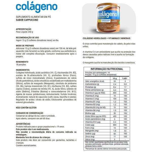 Imagem de Kit 2 Colágeno Hidrolisado Cappuccino Lata 250g Maxinutri