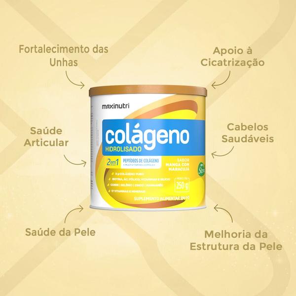 Imagem de Kit 2 Colágeno Hidrolisado Manga com Maracujá 250g Maxinutri