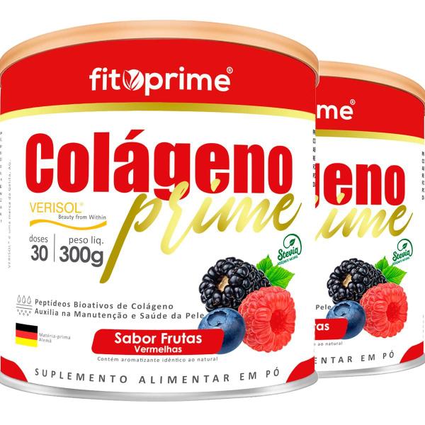 Imagem de Kit 2 Colágeno Hidrolisado Verisol Prime com Vitaminas e Minerais sabor Frutas Vermelhas 300mg Fitoprime