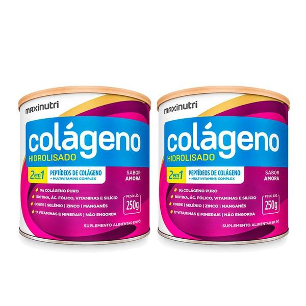 Imagem de Kit 2 Colágeno Hidrolisado + Vitaminas 250g Amora Maxinutri