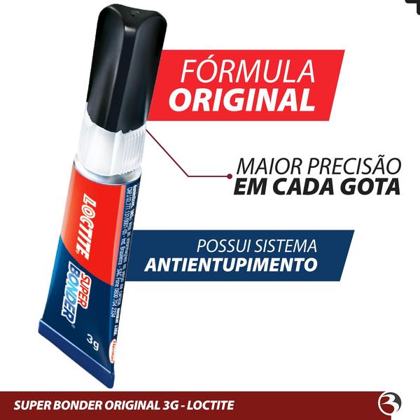 Imagem de Kit 2 Colas Super Bonder 3g Original Loctite Multiuso Ultra Forte Instantânea Resistente