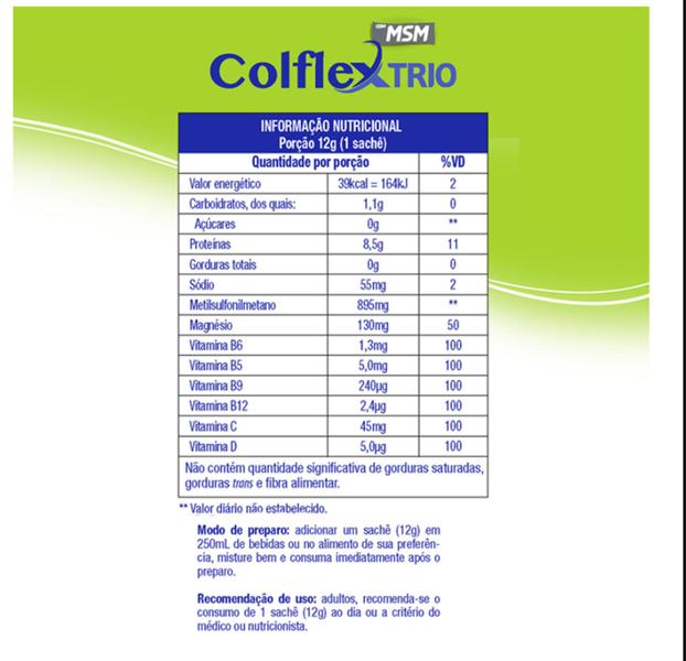 Imagem de Kit 2 colflex trio com msm sem sabor 30 saches