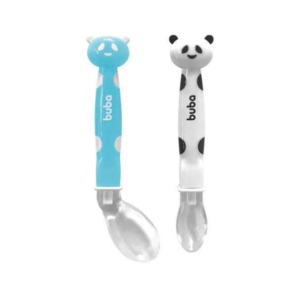 Kit 2 Colheres em Silicone Pandinha Azul Buba Imagem de Kit 2 Colheres em Silicone Pandinha Azul Buba