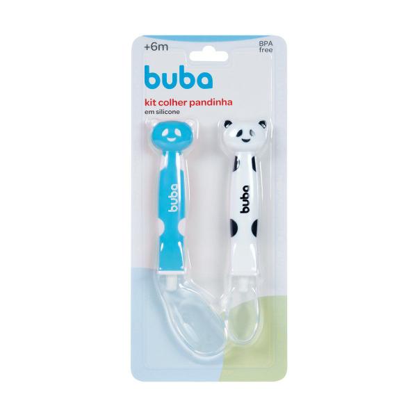 Kit 2 Colheres em Silicone Pandinha Azul Buba Imagem de Kit 2 Colheres em Silicone Pandinha Azul Buba