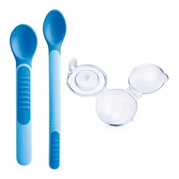 Imagem de Kit 2 Colheres Termossensíveis Azul Mam