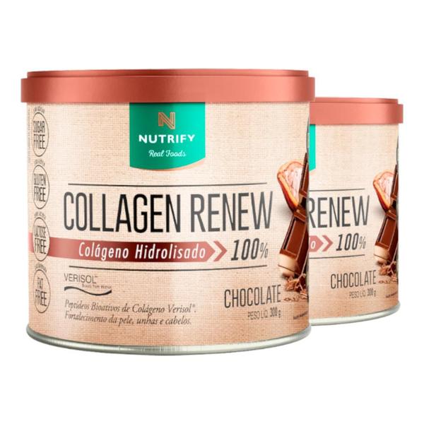 Imagem de Kit 2 Collagen Renew Colágeno Hidrolisado Chocolate Nutrify 300g