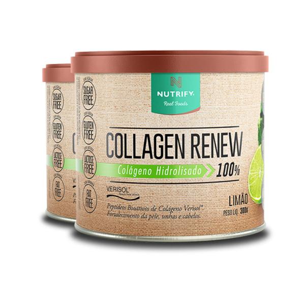 Imagem de Kit 2 Collagen Renew Colágeno Hidrolisado Limão Nutrify 300g