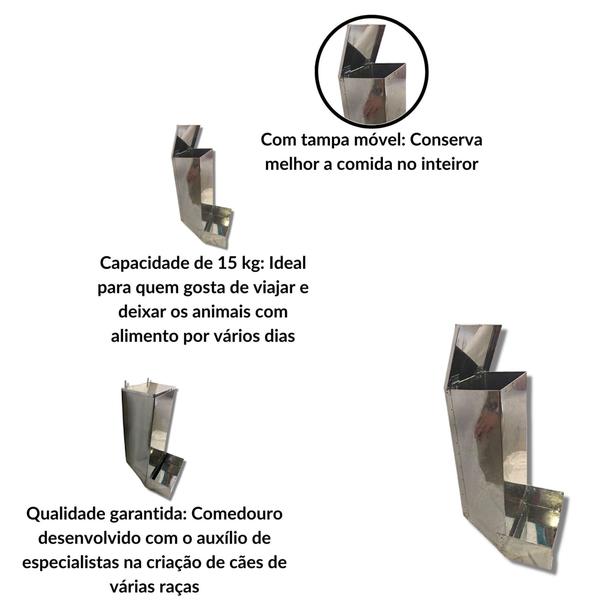 Imagem de Kit 2 Comedouros Automáticos Para Cães Elevado 15 kg Suspenso Dispenser